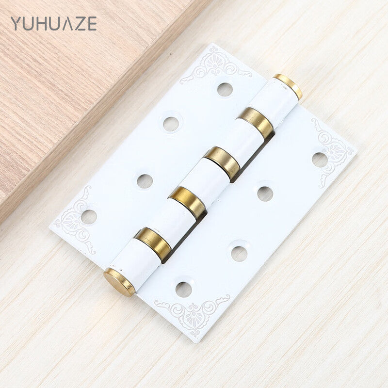 Yuhuaze Thickened High-Quality Stainless Steel Casement Hinges, 4-inch, Room Door Hinges, Wooden Door Hinges, Hardware, 1 Piece, White