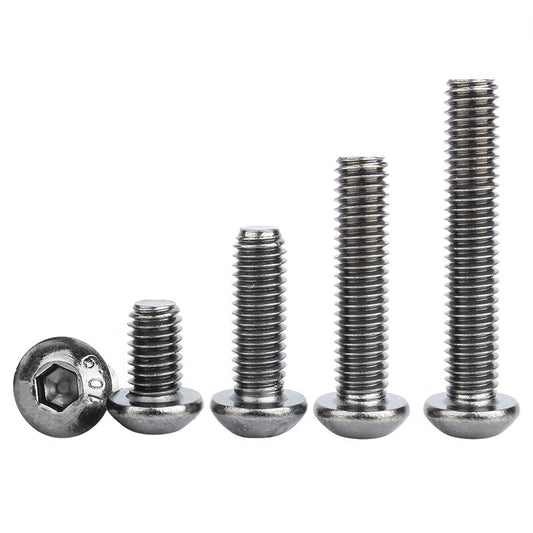 Kaying Socket Head Flat Head Screws, High Strength Black Nickel Plated Screws, Pan Head Cylinder Bolts, M3*4 (50 pieces)