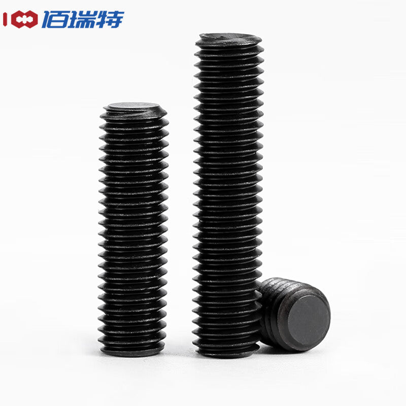 Bairuite 12.9 grade high strength flat end set hex socket head cap screw, headless machine bolt, set screw, M8*20 [20 pieces] black