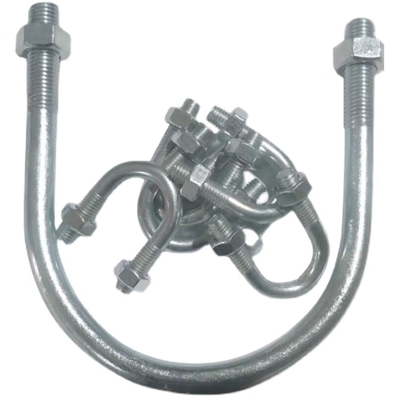 Jingkailong national standard U-type pipe clamp, galvanized national standard U-bolt, U-screw, U-pipe clamp, hardware, U-type clip bolt, pipe clamp, M8*DN125