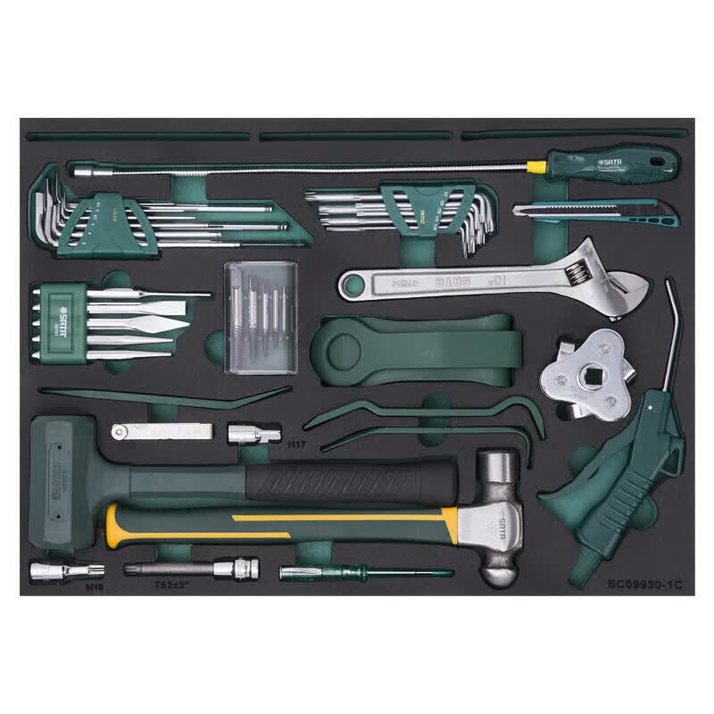 SATA 249-piece sheet metal repair tool cart set (including 95126-6 drawer tool cart); 09930