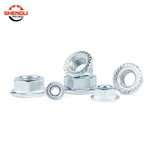 Shengli GB6177 Hexagonal Flange Nut with Washer, Spline Nut, Flange Face Locking Nut, M5 [200 pieces]