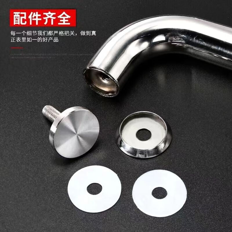 Thousand Speed Wheel Shower Enclosure, Fingerprint-Free Glass Door, L-Shaped Thickened Double-Sided Handle, 201 Extra Thick 225mm×425mm Hole Spacing, Stainless Steel Color