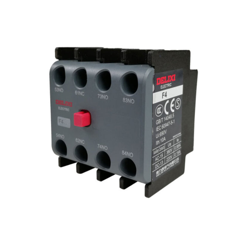 DELIXI ELECTRIC AC contactor accessory top auxiliary contact F4-13/piece