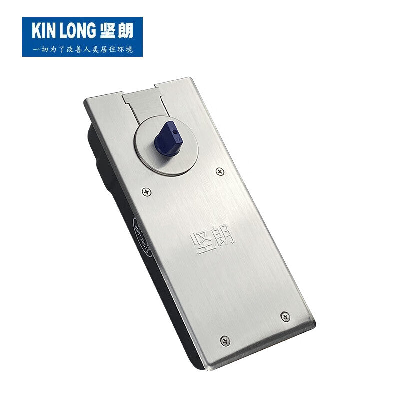 Kinlong (KIN LONG) Floor Spring Glass Door, Fully Automatic Single Door with Frame, Household 100KG Stainless Steel with Positioning Accessories
