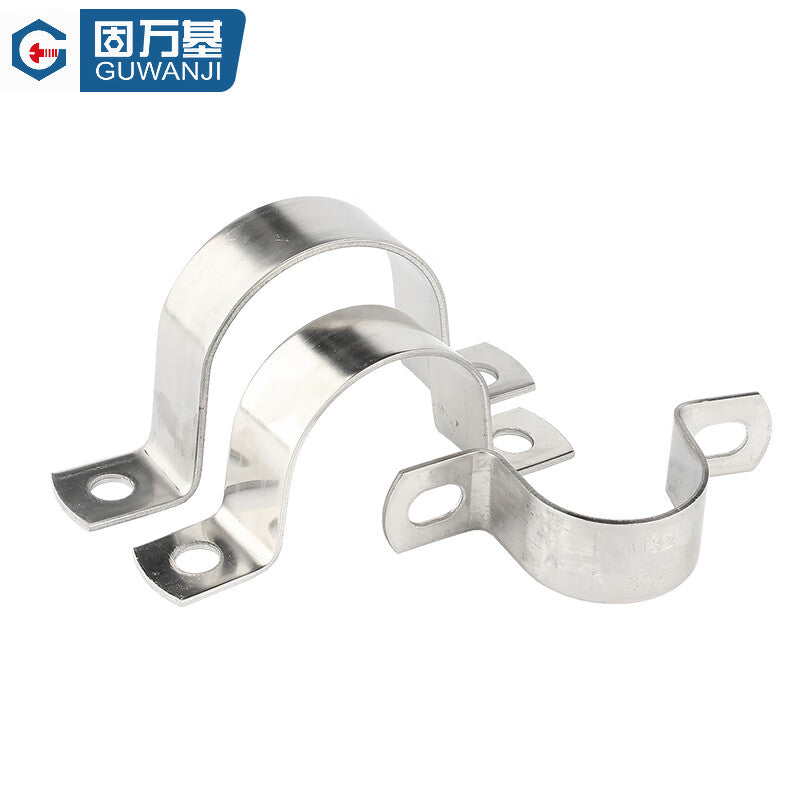 GUWANJI Stainless Steel U-Shaped Pipe Clamps, Saddle-Type Pipe Clips, Pipe Brackets, Hose Clamps, Water Pipe Clips, 201 Thin M80 [20 pieces/pack]