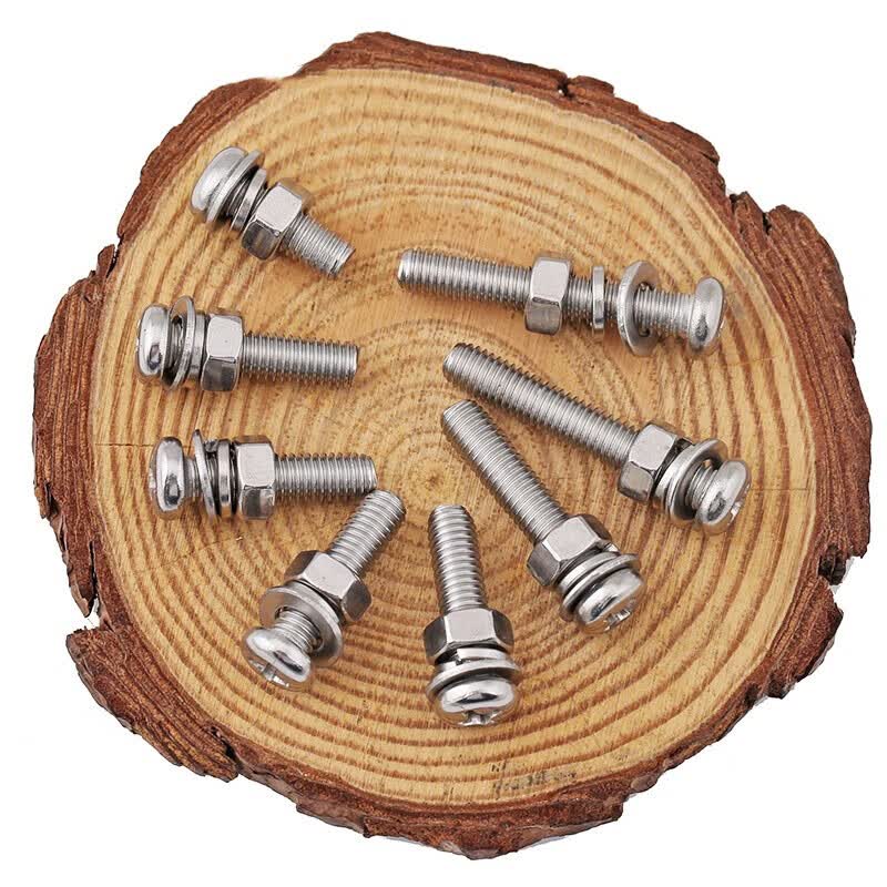 Bairuit M5-M10 304 Stainless Steel Screws, Extended Phillips Head Screws, Combination Nuts, Flat Washers, Bolt Sets, M5*80mm [5 Sets]