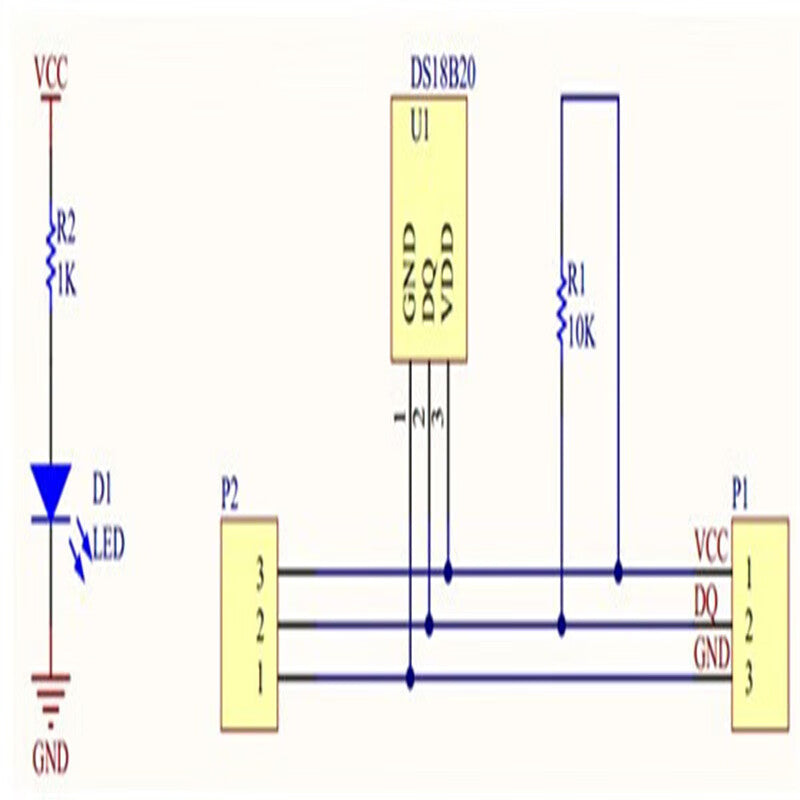 Ouhuayuan DS18B20 Temperature Sensor Module, 18B20 Temperature Detection and Measurement Module