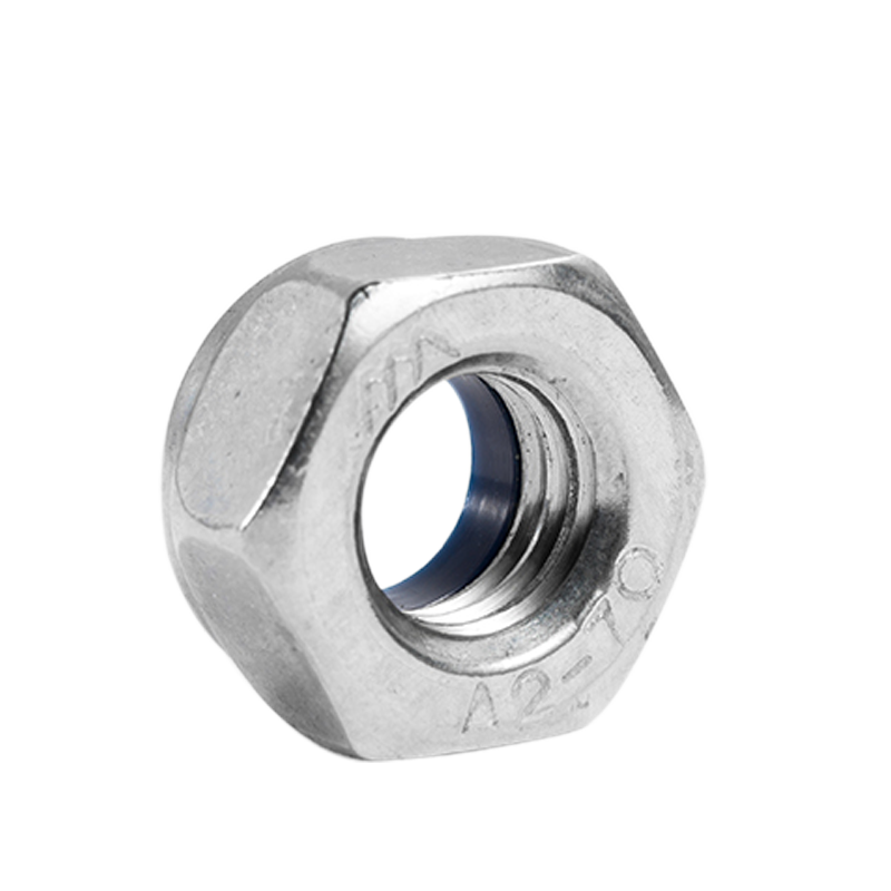 AOZHAN GB889.1-304 Stainless Steel Thick Hexagonal Nylon Nuts Locking and Anti-loosening GPH M16 (100 pieces/box)