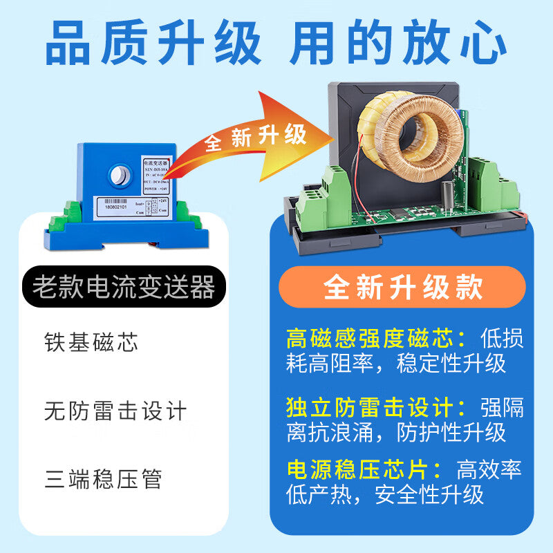 Joint test AC current transmitter, DC power sensor, through-hole current transformer, AC 0-20A 4-20mA output