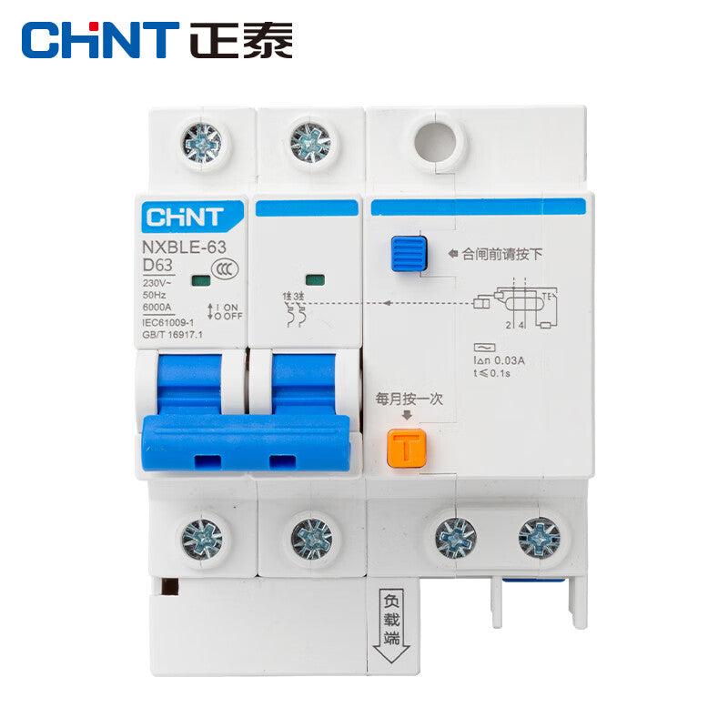Chint NXBLE-63 2P 63A 30mA Circuit Breaker Protection Switch