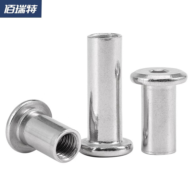 Bairuite 304 Stainless Steel Clamping Plate Beveled Locking Nut Furniture Screws Threaded Threads and Nuts, Butt-fitting Hex Socket Head Cap Nuts M8*30-φ10 [10 pieces]