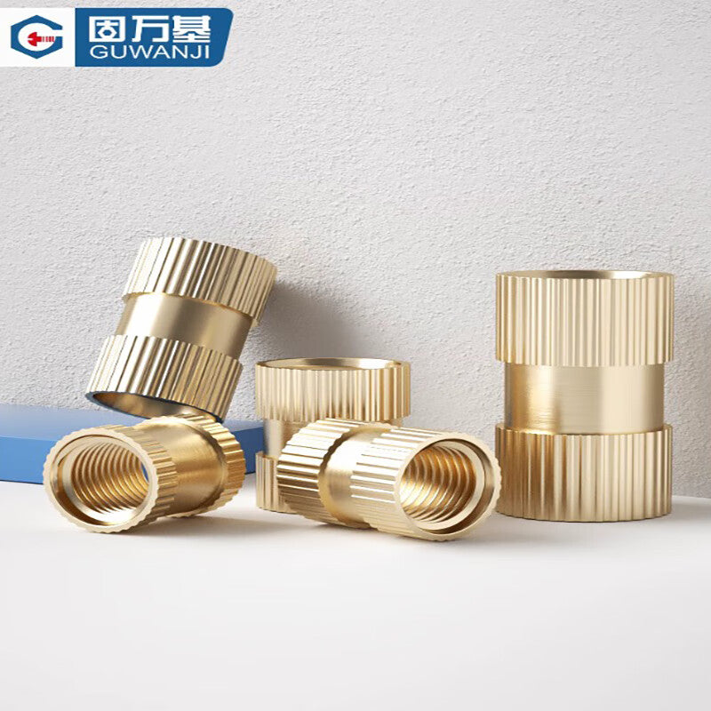 GUWANJI Copper Knurled Nut/Screw Cap, Copper Injection Molded Embedded Part, Copper Insert M2x8-3.5 [100 pieces]