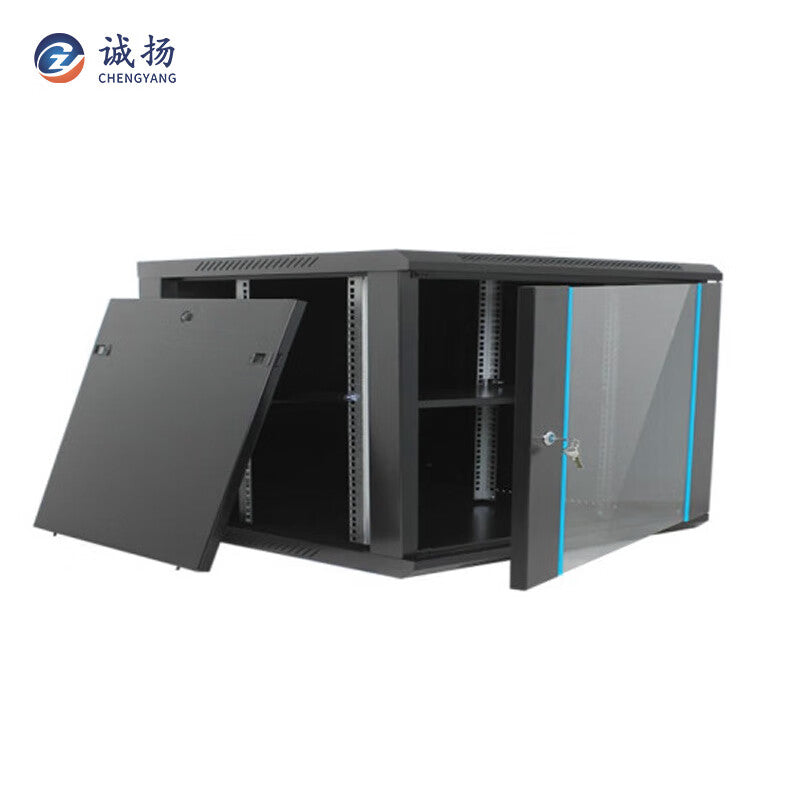 6U Wall-Mounted Network Cabinet with Glass Door - 600x450x300mm