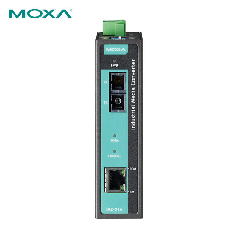 Moxa Industrial 10/100BaseT(X) to 100BaseFX Media Converter, Multimode, SC Interface, Metal Housing; IMC-21A-M-SC