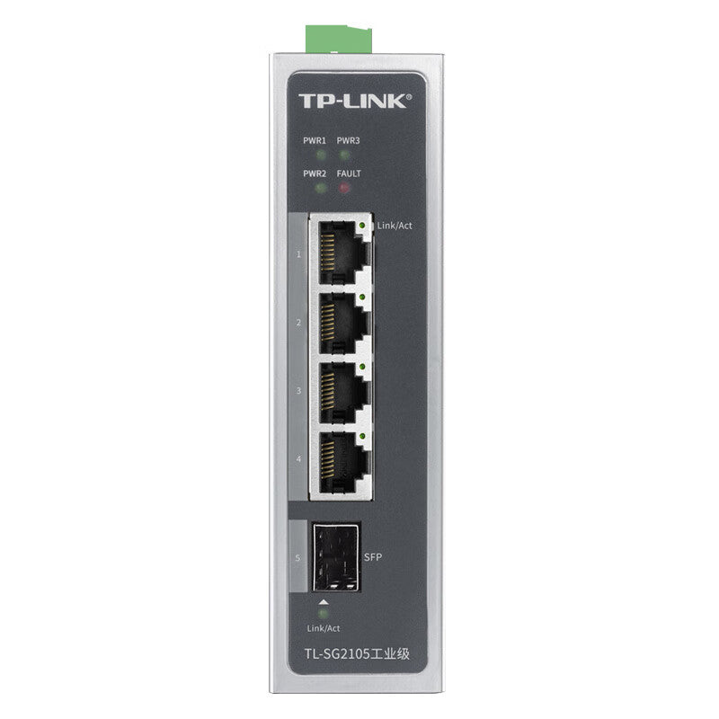 TP-Link Layer 2 managed industrial switch 4 Gigabit ports + 1 Gigabit SFP port; TL-SG2105 industrial grade