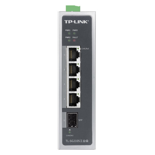 TP-Link Layer 2 managed industrial switch 4 Gigabit ports + 1 Gigabit SFP port; TL-SG2105 industrial grade