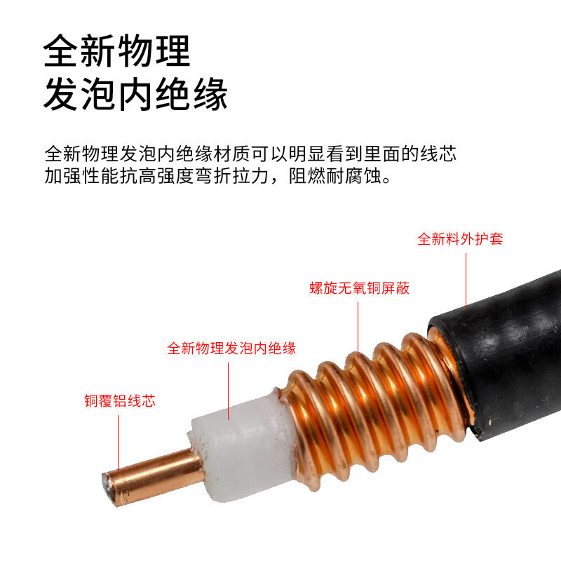 Mineta N-to-N-to-N 1/2 Ultra-Flexible Feeder 7/16 Communication RF RRU Jumper 50-9 Base Station Communication Connection Cable 10 meters