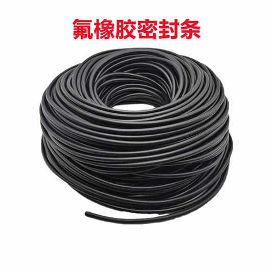 Mountain Top Pine Fluororubber Round Strips, High Temperature Resistant to Acid and Alkali Corrosion, Oil Resistant, Black Sealing Strips, Fluororubber O-rings, Fluororubber Strips, Fluororubber Round Strips 4mm (Price per meter)