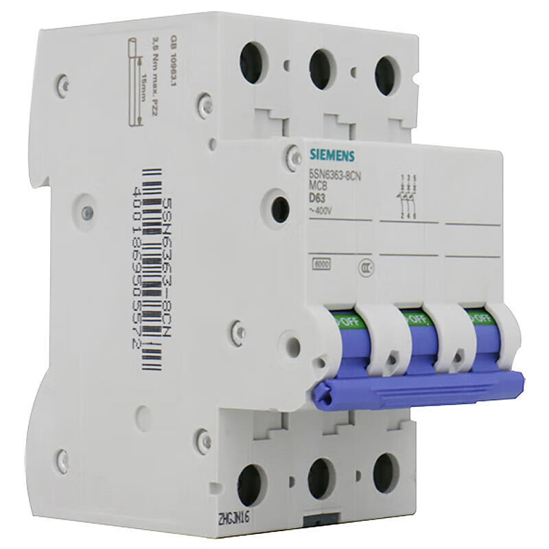 Siemens 5SN63P D10 Miniature Circuit Breaker 10A 3P 6kA