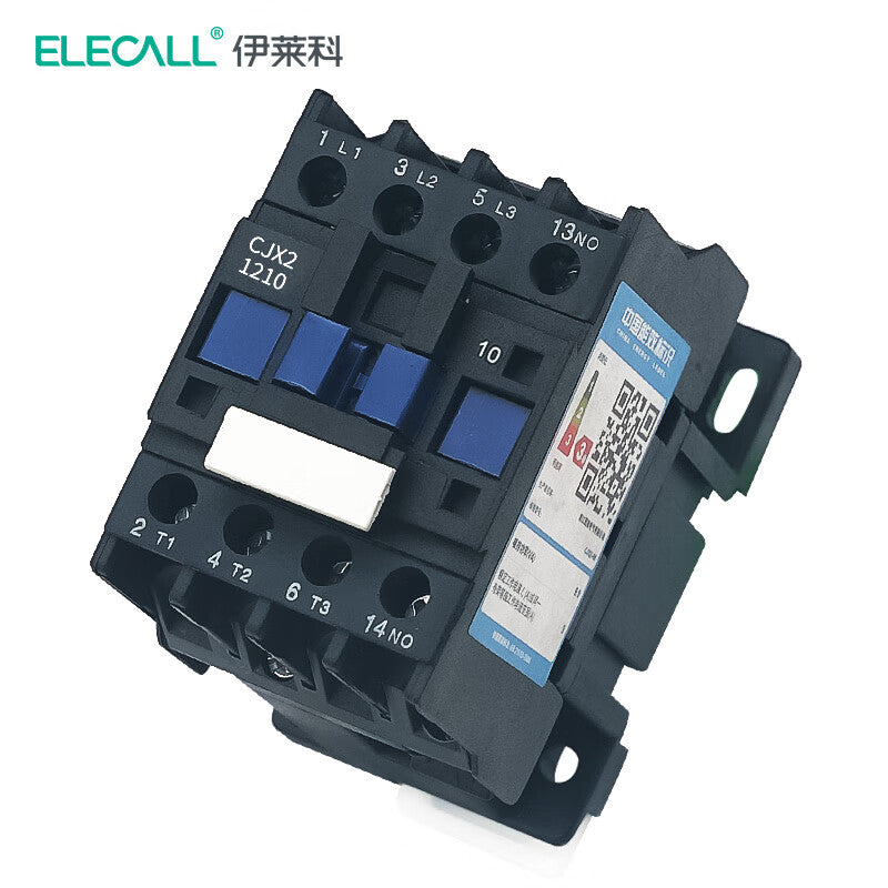 ELECALL AC contactor 12A CJX2-1210 مرحل اتصال أحادي الطور AC220V