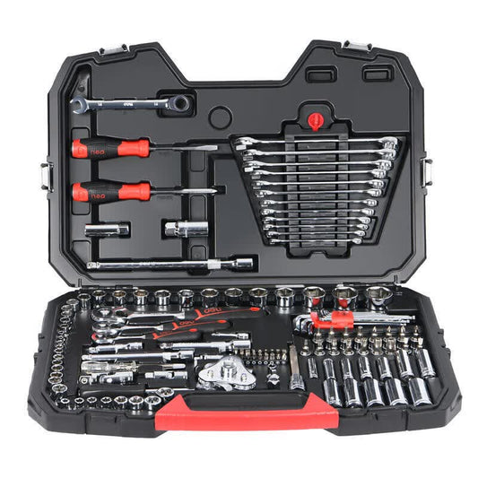 Deli Tools 120+8 piece 6.3×10×12.5mm series comprehensive automotive repair kit; DQ01128