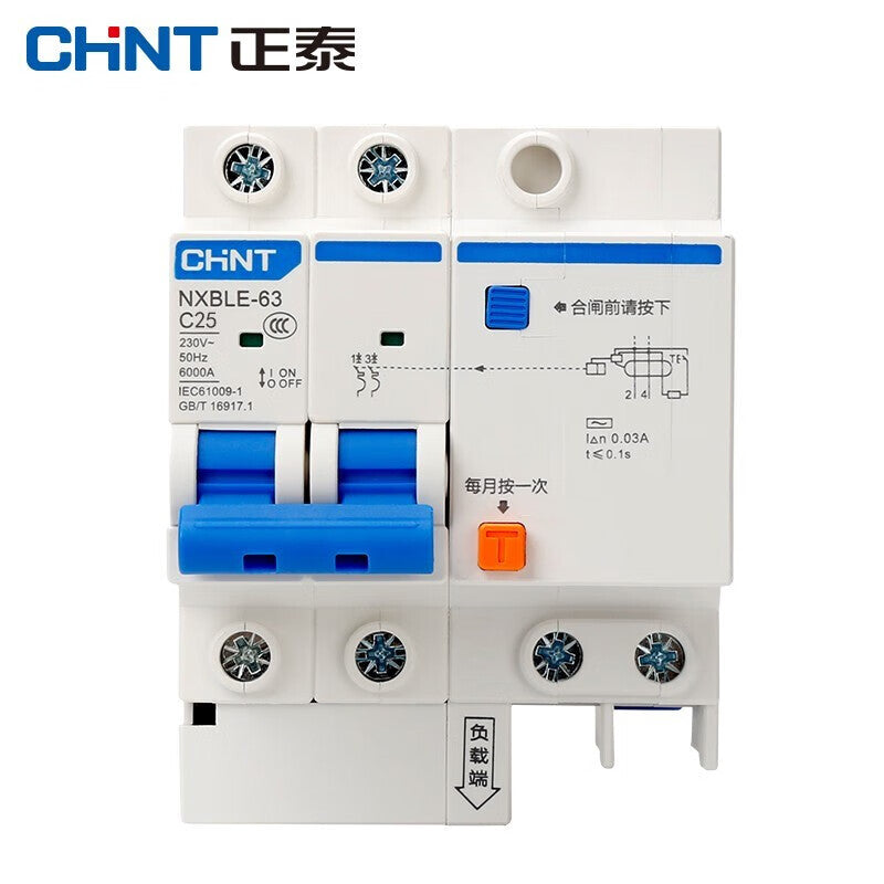 Chint NXBLE-63 2P C25 30mA 6kA Leakage Protection Circuit Breaker