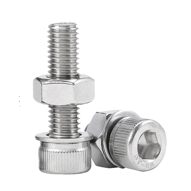 Kaihe Screws, 304 Stainless Steel Socket Head Screws, M12*100mm Set (3 sets per pack)