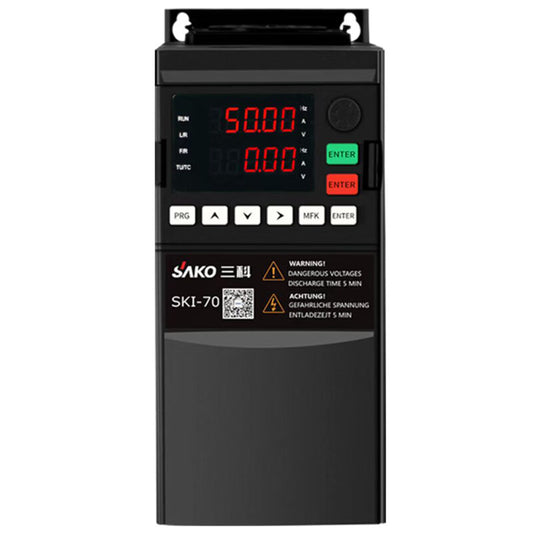 SAKO single-phase 0.75KW 70 series economical general-purpose inverter; multiple protection, three-core processing technology; SKI70-0D75G-1