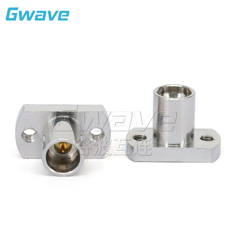 Gwave GPO (SMP) Male Vertical Solderless Connector, Dual-Hole Flange, 7.16mm Hole Pitch, Lower Layer Trace Wiring, 40G Semi-Escapement GPO-JFD216-1