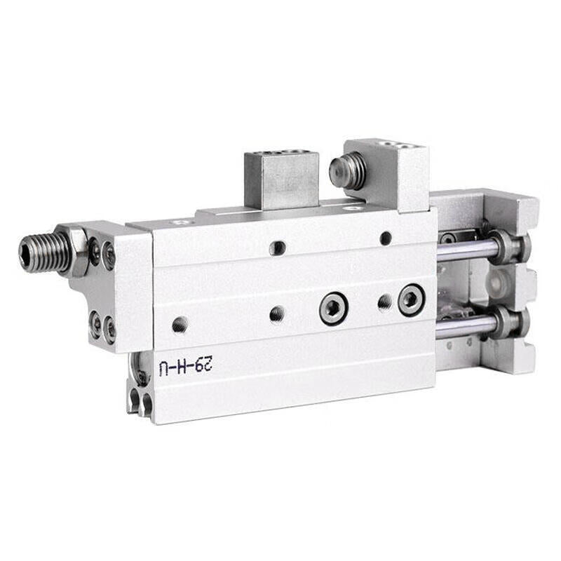 AirTAC double-axis precision slide cylinder, standard recirculating ball bearing, double acting, with magnetic ring; HLQ8X20SA