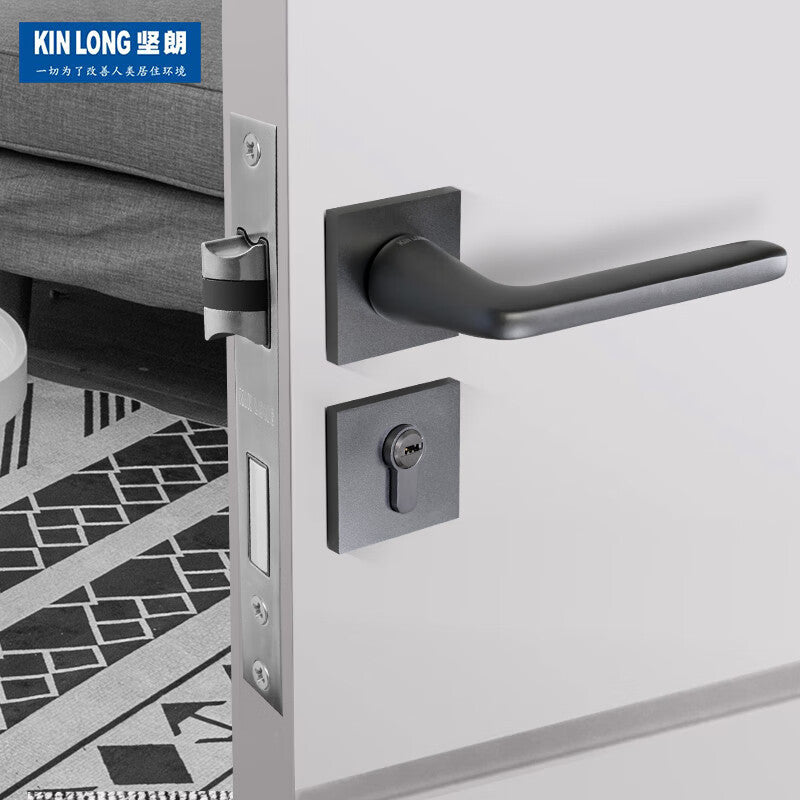 Kinlong (KIN LONG) Home Interior Door Lock, Simple Bedroom Wooden Door Lock, Split Lock, Space Aluminum Alloy Door Lock, Gray Reinforced