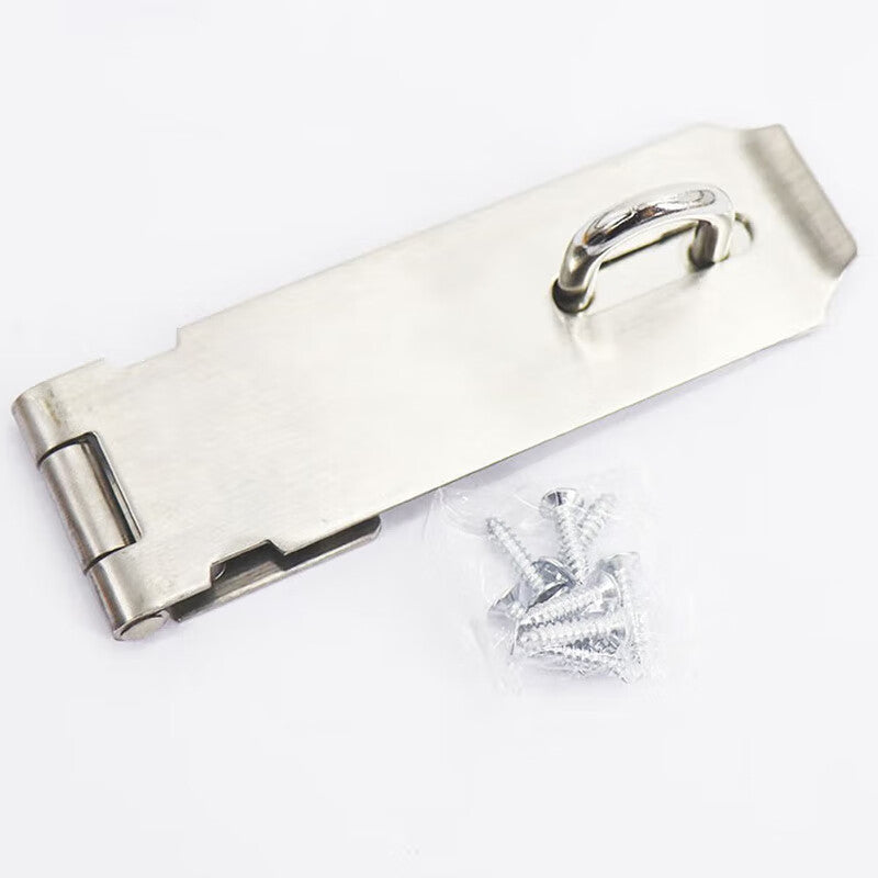 Jingu Lao KCx-21 Stainless Steel Hook Padlock Pin Lock Door Lug Thickened Lock Thief Door Buckle (with screws) 3-inch Buckle 2