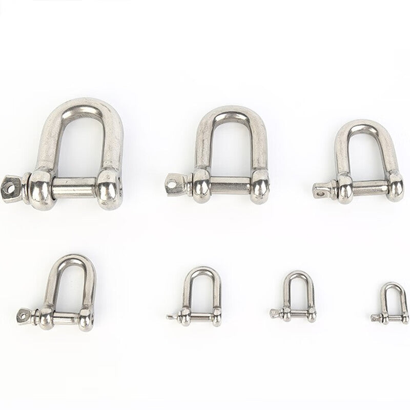 Deyu Utilities Stainless Steel D-Type Shackles, Lifting Shackles, High-Strength Shackles, Chain Connectors - Price per Pack (M5, 5 Pack)