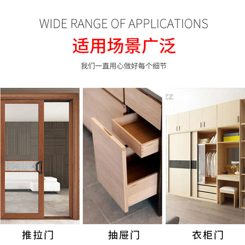 Deyu Crafts - No-Drill Invisible Door Stopper, Slim Magnetic Door Attachment for Drawers, Wardrobes, and Sliding Doors, Silver - Price per Set