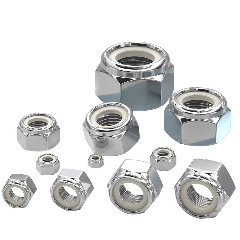 AOZHAN 304 Stainless Steel ASME B18.16.6 Hex Nylon Lock Nuts 7/8 35 pieces/box