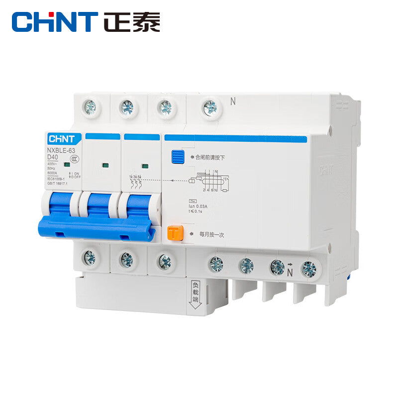 Chint NXBLE-63-3PN-D16 6kA Circuit Breaker with Leakage Protection