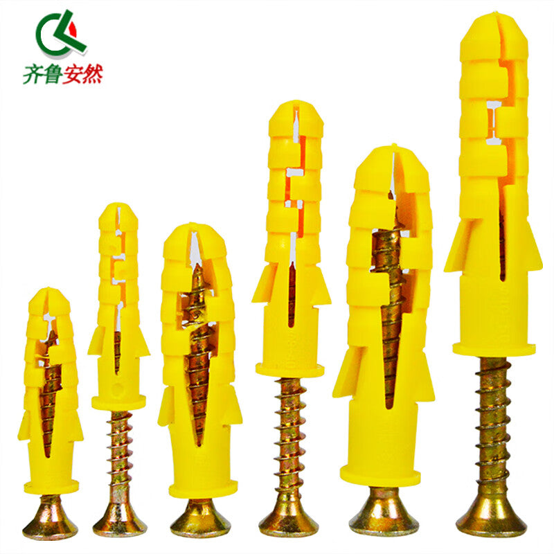 Qilu Anran Small Yellow Croaker Plastic Expansion Tubes, Anchor Bolts, Expansion Plugs, Bolts, Screws, Wall Plugs, Expansion Screws [M6x30 30 pieces/box Small Yellow Croaker Anchor Bolts]