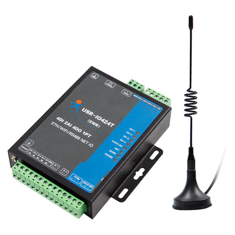 LonHand 4-way network IO remote controller Ethernet RS485 analog quantity acquisition supports Modbus function IO424T supports Ethernet/Wi-Fi network current acquisition USR-IO424T-EWR-I V2