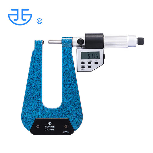 Northwest Qinghai Measuring Tools Digital Electronic Deep Bow Micrometer U-type Flat Head Single/Double Round Head Ball Head Micrometer 233-03-040 Measuring Range 0-25mm Bow Depth 100mm Type A Double Flat Head