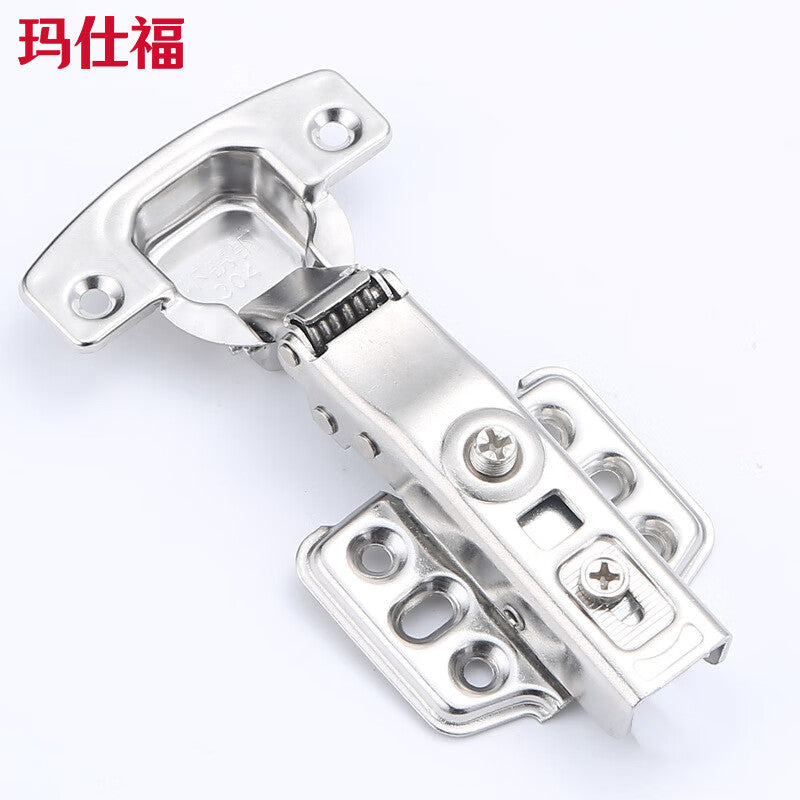 Masford 304 Stainless Steel Cabinet Door Hinges, Wardrobe Door Airplane Hinges, Damping and Buffer Hinges, Stainless Steel Hinges, 2.0MM Fixed - Straight and Bend [Package includes screws]