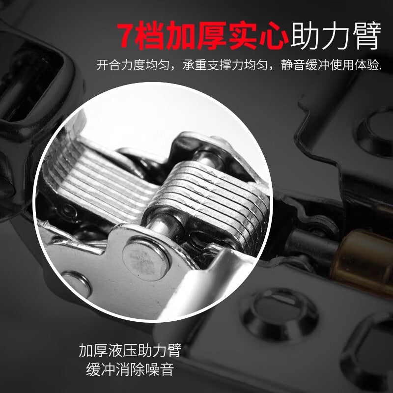 Shouli cabinet door hinges, stainless steel hydraulic damping buffer wardrobe door hinges, open-end large bend - detachable