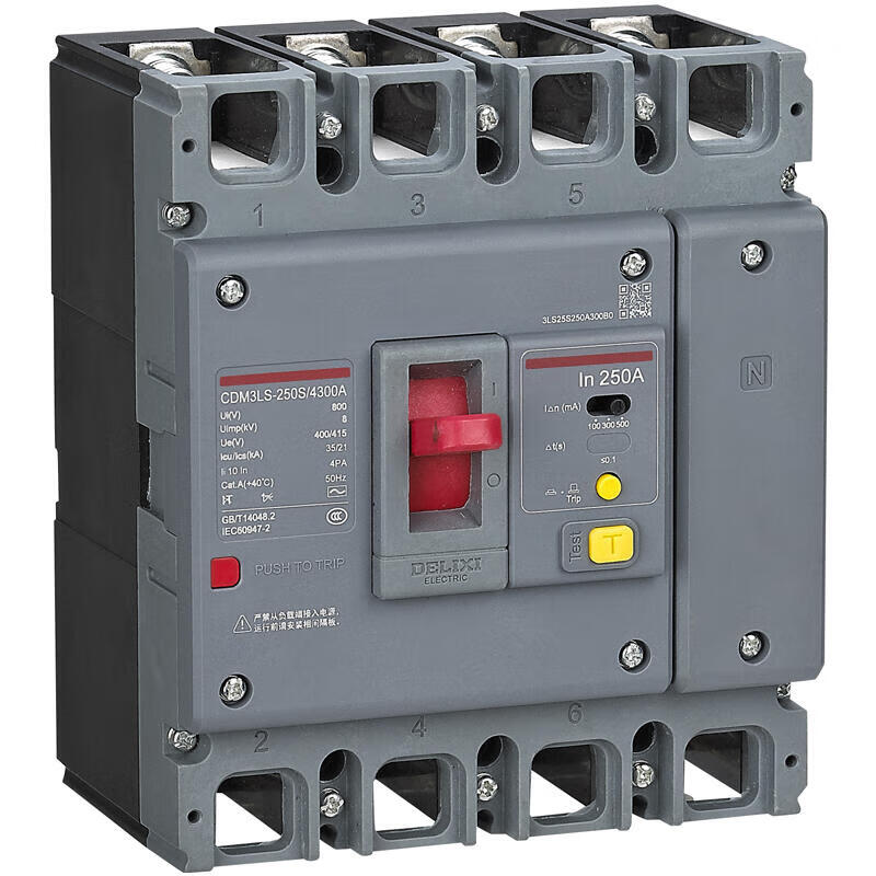Delixi Electric Circuit Breaker CDM3LS-250S 200A Residual Current