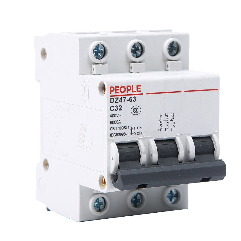 PEOPLE DZ47-63 Small Circuit Breaker 4P 3A Air Switch