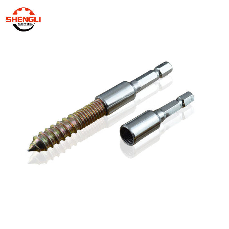 Saint-Gross Internal/External Thread Screwdriver Bit, Hex Shank, for External/Internal Threads, Pre-embedded Locking Nut, Self-Tapping Socket [1 Piece] Double-ended M6 (White or Black, shipped randomly)