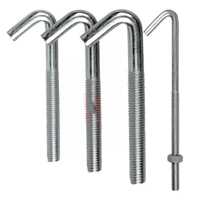 Juwei Grating Hook, National Standard Screen Hook, Galvanized Bent Hook Bolt Embedded Part, 7-Shaped Anchor, M12*250, JG1199R