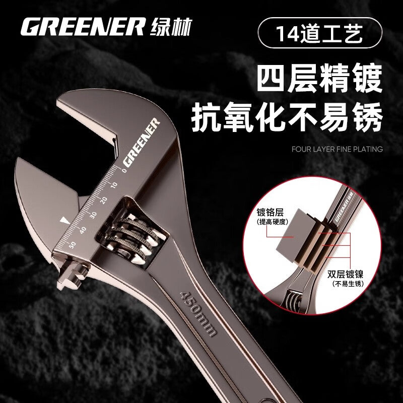 GREENER Adjustable wrench tool set universal multi-tool 10-inch high-strength large opening board