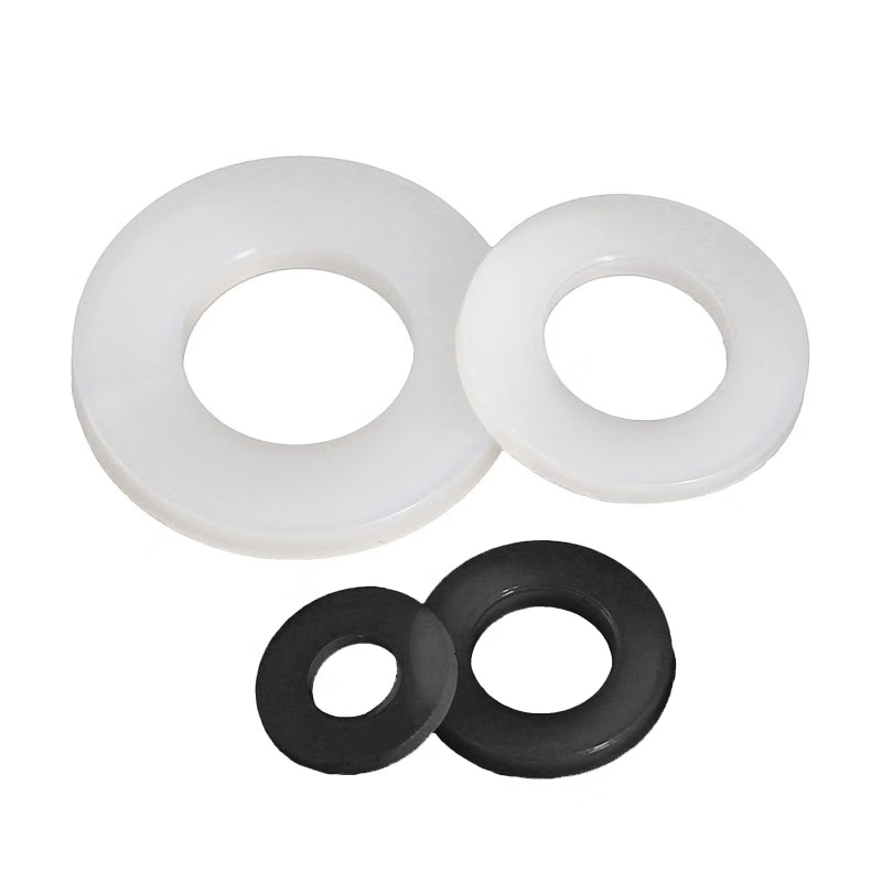 Bairuite Nylon Flat Washers, Round Insulating Flat Washers for Screws, Ultra-thin Flat Washers, Thin Plastic Round Washers, M4*8*1.0 [200 Pieces], White