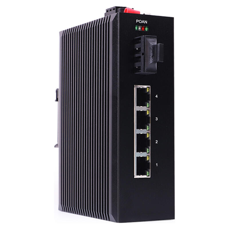 LonHand Industrial Ethernet Switch DIN Rail Type 100M 4 Electrical Ports 1 Optical Port Plug and Play USR-SDR041