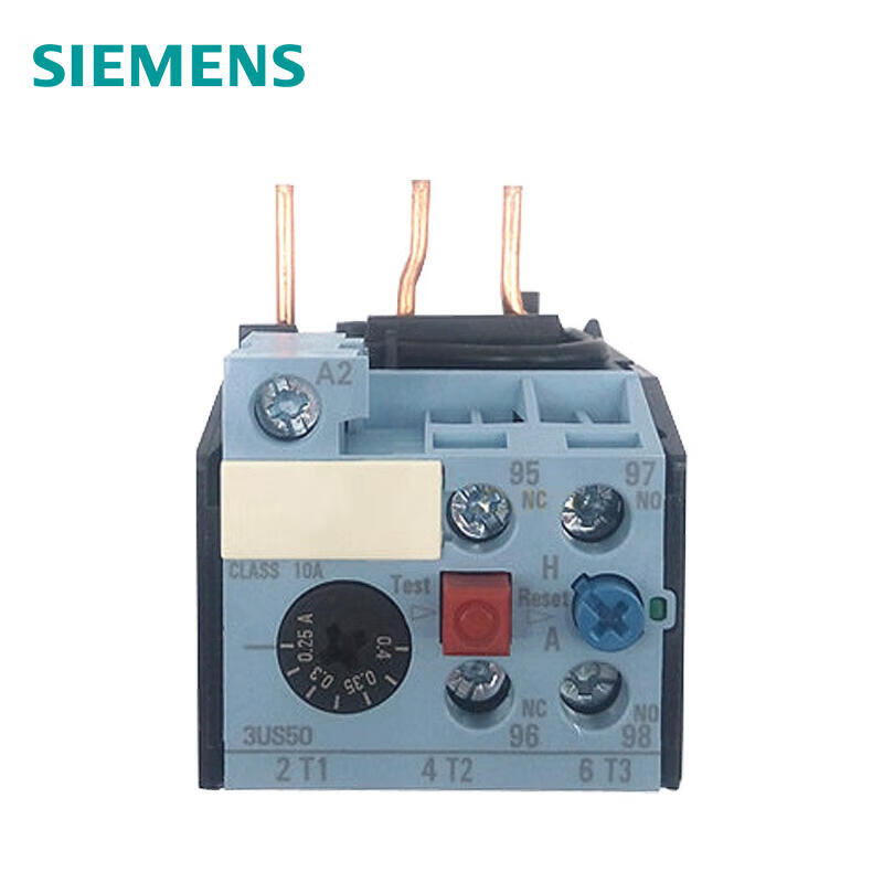 Siemens overload relay 4...6.3A tripping class: 10A specification 0 for 3TS29-32, 3TB39-41 auxiliary contacts: 1 normally open contact + 1 normally closed contact; 3US50401G